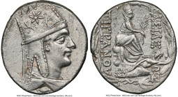ARMENIAN KINGDOM. Tigranes II the Great (95-56 BC). AR tetradrachm (27mm, 15.51 gm, 11h). NGC AU 5/5 - 3/5, brushed. Tigranocerta, ca. 80-68 BC. Diade...