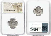 Marc Antony (43-30 BC). AR denarius (20mm, 3.81 gm, 8h). NGC Choice XF 5/5 - 4/5. Legionary issue, mint moving with Antony in Greece (Aegae or Patrae)...