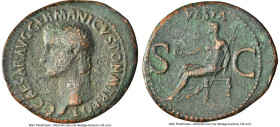 Gaius (Caligula) (AD 37-41). AE as (30mm, 9.99 gm, 7h). NGC Fine 5/5 - 3/5. Rome, AD 37-38. C•CAESAR•AVG•GERMANICVS•PON•M•TR•POT, bare head of Caligul...
