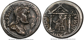 Civil War (AD 68-69). AE/AR fourrée denarius (19mm, 2.79 gm, 8h). NGC Choice Fine 5/5 - 1/5, core visible. Ancient forgery of Southern Gaul, AD 69. VE...