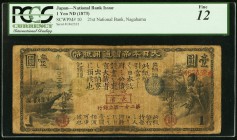 Japan Greater Japan Imperial National Bank, Nagahama #21 1 Yen ND (1873) Pick 10 JNDA 11-14 PCGS Fine 12. The elusive city of Nagahama is seen as the ...