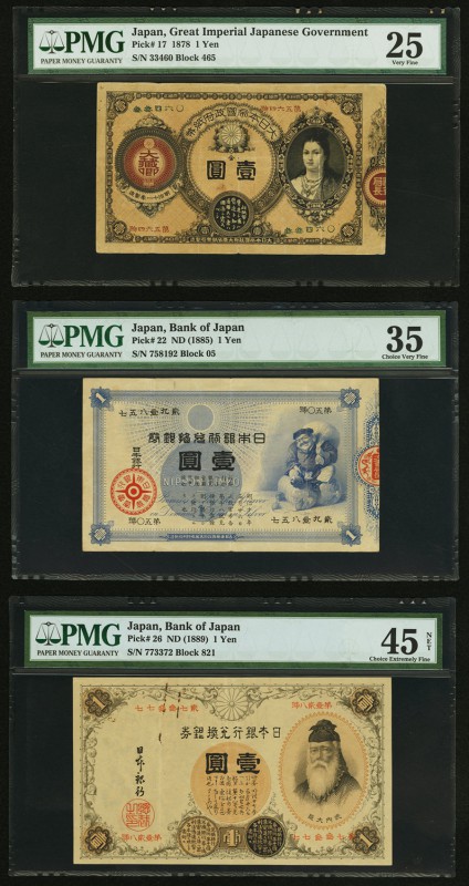 Japan Greater Japan Imperial Government Note 1 Yen 1878 Pick 17 JNDA 11-19 PMG V...