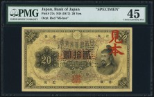 Japan Bank of Japan 20 Yen ND (1917) Pick 37s JNDA 11-34 Specimen PMG Choice Extremely Fine 45. A beautiful and scarce Specimen, and rare in any grade...
