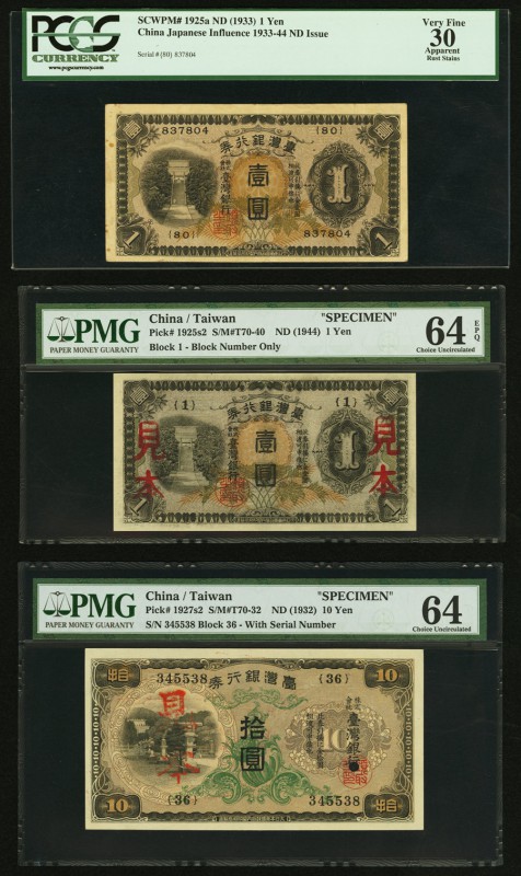 China Bank of Taiwan Limited 1 Yen; 10 Yen ND (1933); ND (1944); ND (1932) Picks...