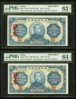 China Central Reserve Bank of China 10 Yuan 1940 Pick J12s5 S/M#C297-30a Four Specimens PMG Choice Uncirculated 63 EPQ; Choice Uncirculated 64 EPQ (3)...