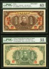 China Central Reserve Bank of China 500 Yuan 1943 Pick J24As S/M#C297 Specimen PMG Choice Uncirculated 63 EPQ; 10000 Yuan 1944 Pick J37a S/M#C297-81 P...