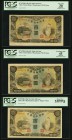 China Japanese Puppet Issues 1944-1945 Seven Graded Examples. China Central Bank of Manchukuo 100 Yuan ND (1944) Pick J138a Two Examples PCGS Apparent...