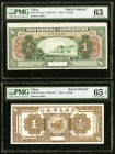 China Asia Banking Corporation 1; 5 Dollars 1918 Picks S111p1; S111p2; S112p1; S112p2 Front & Back Uniface Proofs PMG Choice About Uncirculated 58, Ch...
