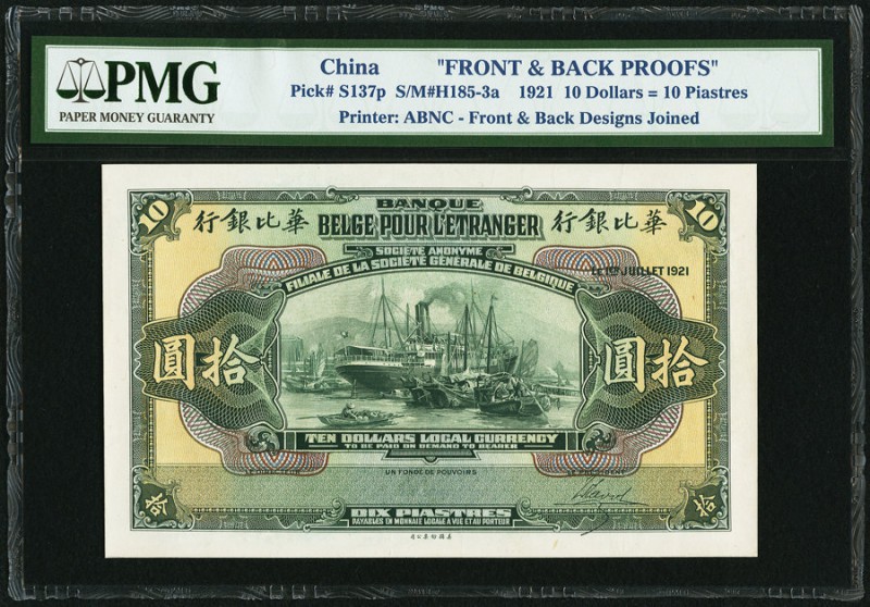 China Banque Belge Pour l'Etranger, Shanghai 10 Dollars = 10 Piastres 1.7.1921 P...