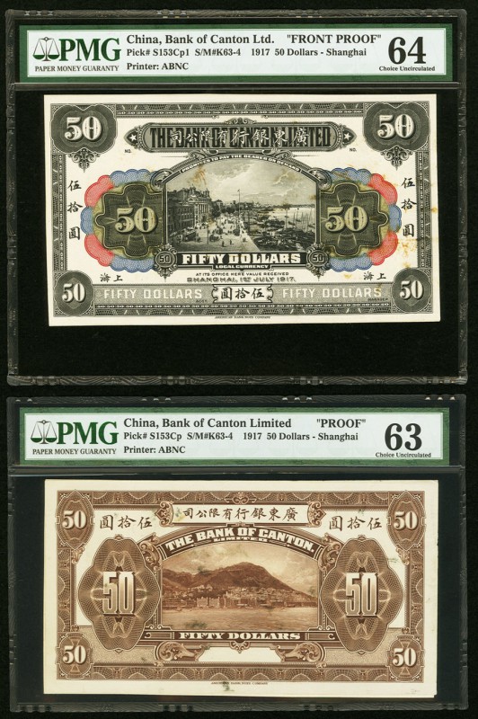 China Bank of Canton Limited, Shanghai 50 Dollars 1.7.1917 Pick S153Cp S/M#K63-4...