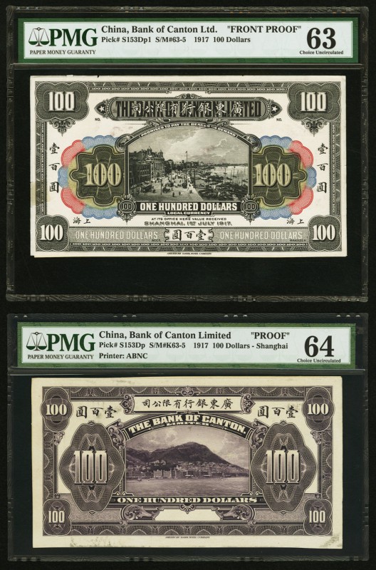 China Bank of Canton Limited, Shanghai 100 Dollars 1.7.1917 Pick S153D S/M#K63-5...