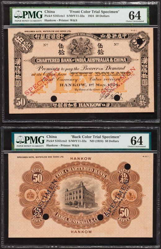 China Chartered Bank of India, Australia & China, Hankow 50 Dollars 1.5.1924 Pic...