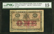 China Chartered Bank of India, Australia & China, Shanghai 1 Mexican Dollar 15.9.1898 Pick S191 S/M#Y11 PMG Choice Fine 15. An absolutely elusive vari...