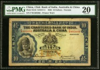 China Chartered Bank of India, Australia & China, Tientsin 10 Dollars 1.12.1930 Pick S216 S/M#Y11 PMG Very Fine 20. A pleasing example issued for Tien...