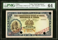 China Chartered Bank of India, Australia & China, Tientsin 10 Dollars 1.12.1930 Pick S216cts S/M#Y11-31d Color Trial Specimen PMG Choice Uncirculated ...