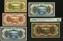 China Chinese Italian Banking Corporation 1; 5; 10 (2); 50 Yuan 15.9.1921 Pick S253r; S254r; S255r; S256r Five Remainders Crisp Uncirculated (4); PMG ...