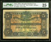 China Hongkong & Shanghai Banking Corporation, Shanghai 5 Dollars 1.3.1923 Pick S353 S/M#Y13-40 PMG Very Fine 25. An always popular grandly sized exam...