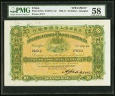 China Hongkong & Shanghai Banking Corporation, Shanghai 10 Dollars 15.6.1913 Pick S357s S/M#Y13-32 Specimen PMG Choice About Unc 58. The earlier June ...