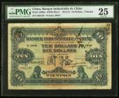 China Banque Industrielle de Chine, Tientsin 10 Dollars 25.10.1917 Pick S400a S/M#C254-3 PMG Very Fine 25. An earlier date is seen on this elusive exa...