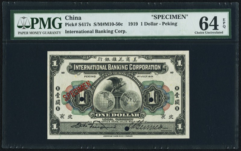 China International Banking Corporation, Peking 1 Dollar 1.7.1919 Pick S417s S/M...