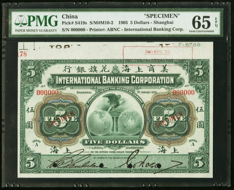 China International Banking Corporation, Shanghai 5 Dollars 1.1.1905 Pick S419s ...
