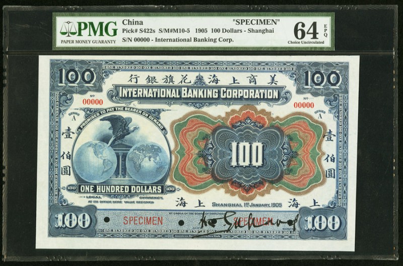 China International Banking Corporation, Shanghai 100 Dollars 1.1.1905 Pick S422...