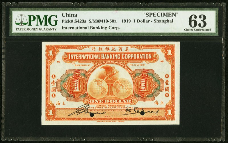 China International Banking Corporation, Shanghai 1 Dollar 1.7.1919 Pick S423s S...