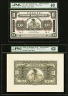 China International Banking Corporation, Shanghai 10 Taels 1.1.1918 Pick S426p1 & S426p2 S/M#M10-32 Front and Back Uniface Proofs PMG Uncirculated 62;...