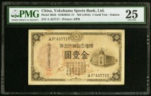 China Yokohama Specie Bank Limited, Dairen 1 Gold Yen ND (1913) Pick S645 S/M#H31-71 PMG Very Fine 25. A handsome Japanese bank issue for Dairen, Chin...