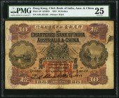 Hong Kong Chartered Bank of India, Australia & China 10 Dollars 1.11.1923 Pick 49 KNB25 PMG Very Fine 25. A handsome and decent example of this type, ...