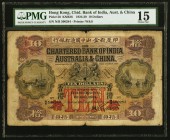 Hong Kong Chartered Bank of India, Australia & China 10 Dollars 1.5.1924 Pick 50 KNB26 PMG Choice Fine 15. A decent enough example of this desirable a...