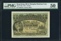 Hong Kong Hongkong & Shanghai Banking Corp. 1 Dollar 1.7.1913 Pick 155b KNB43 PMG About Uncirculated 50. The early date must be noted on this always p...