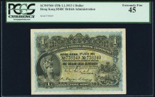 Hong Kong Hongkong & Shanghai Banking Corp. 1 Dollar 1.7.1913 Pick 155b KNB43 PCGS Extremely Fine 45. A wonderful example that continues to face up ve...