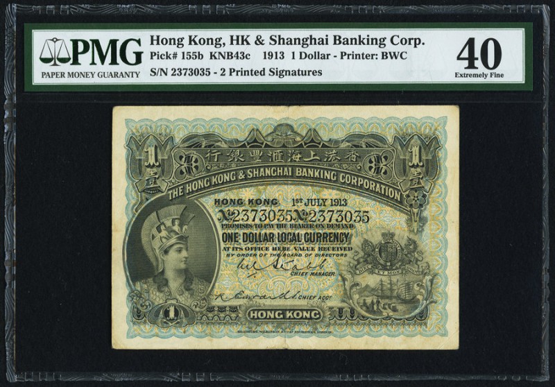 Hong Kong Hongkong & Shanghai Banking Corporation 1 Dollar 1.7.1913 Pick 155b KN...