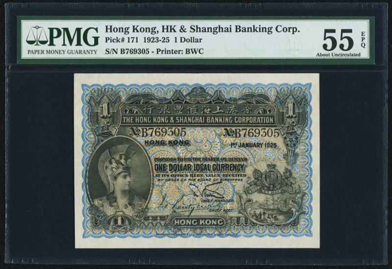 Hong Kong Hongkong & Shanghai Banking Corporation 1 Dollar 1.1.1925 Pick 171 KNB...