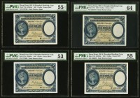 Hong Kong Hongkong & Shanghai Banking Corporation Ltd. 1 Dollar 1.6.1935 Pick 172c Four Examples PMG About Uncirculated 53; About Uncirculated 55; Abo...