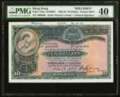 Hong Kong Hongkong & Shanghai Banking Corporation 10 Dollars 1.7.1937 Pick 178as KNB62 Specimen PMG Extremely Fine 40. An early 1937 date is seen on t...
