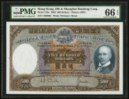 Hong Kong Hongkong & Shanghai Banking Corporation 500 Dollars 11.2.1968 Pick 179e KNB71 PMG Gem Uncirculated 66 EPQ. An incredibly choice example of t...