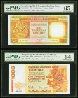 Hong Kong Hongkong & Shanghai Banking Corp. 1000 Dollars 1.1.1989 Pick 199b KNB86b PMG Gem Uncirculated 65 EPQ; Standard Chartered Bank 1000 Dollars 1...