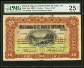 Hong Kong Mercantile Bank of India, Limited 10 Dollars 29.11.1941 Pick 236e PMG Very Fine 25 Net. A grandly sized note with the underprint and intagli...