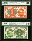 China Bank of China 1; 5; 10; 50; 100 Dollars 1918 Pick 51Bs; 52Bs; 53Bs; 54s; 55Bs Five Specimens PMG Choice About Uncirculated 58 EPQ; Choice Uncirc...