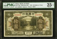 China Bank of China, Hankow 10 Yuan 9.1918 Pick 53g S/M#C294-102e PMG Very Fine 25 EPQ. A handsome and very scarce regional issue from the Bank of Chi...