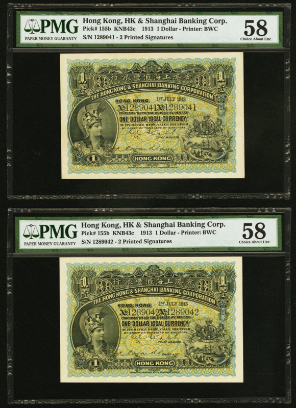 Hong Kong Hongkong & Shanghai Banking Corporation 1 Dollar 1.7.1913 Pick 155b KN...