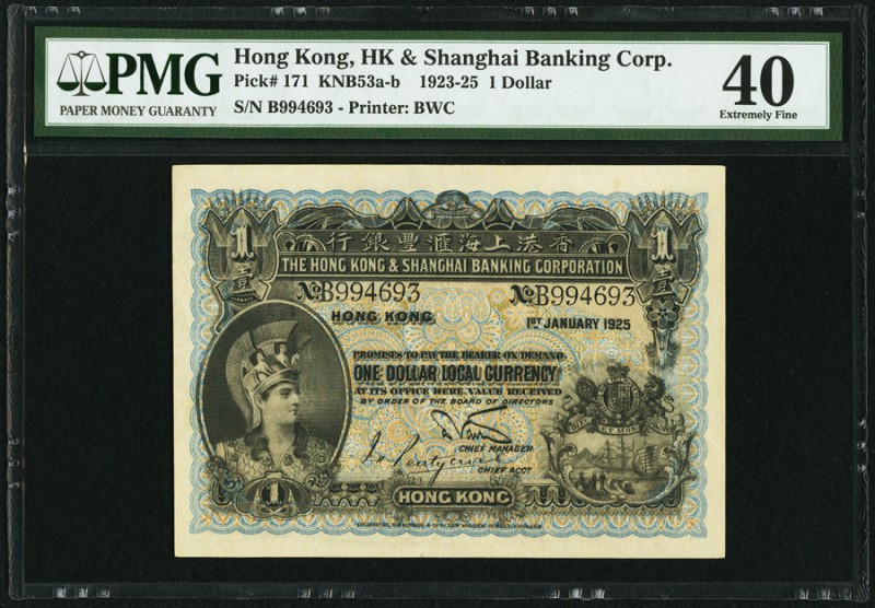 Hong Kong Hongkong & Shanghai Banking Corporation 1 Dollar 1.1.1925 Pick 171 PMG...