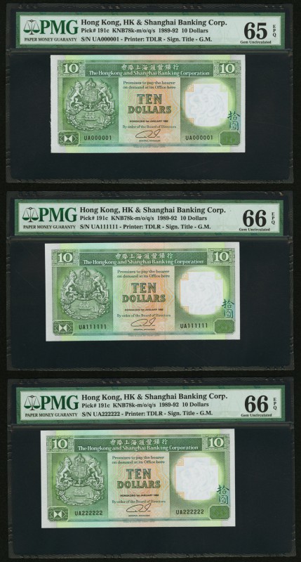 Hong Kong Hongkong & Shanghai Banking Corp. 10 Dollars 1.1.1992 Pick 191c KNB78 ...