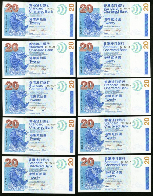 Hong Kong Standard Chartered Bank 20; 50; 100; 500; 1000 Dollars 1.7.2003 Pick 2...