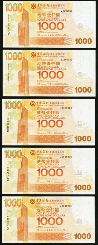 Hong Kong Bank of China (HK) Ltd. 1000 Dollars 2008 Pick 339e* Five Replacements...