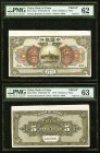 China Bank of China 5 Dollars or Yuan, Anhwei 9.1918 Pick 52p1 S/M#C294-101r Front and Back Uniface Proofs PMG Uncirculated 62; Choice Uncirculated 63...