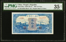 China People's Bank of China 50 Yüan 1949 Pick 826a S/M#C282-41 PMG Choice Very Fine 35 Net. A handsome example of this popular type, which features p...