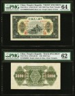 China People's Bank of China 5000 Yuan 1949 Pick 851s1 and 852s2 S/M#C282-65 Front & Back Uniface Specimens PMG Choice Uncirculated 64; Uncirculated 6...